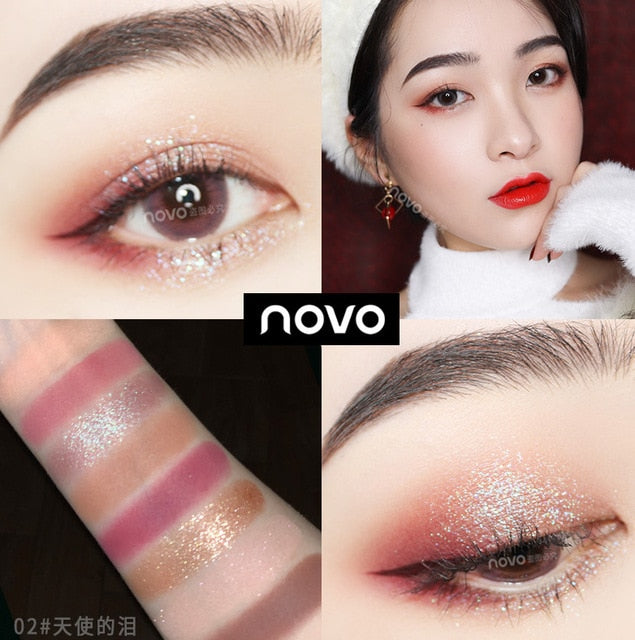 NOVO 5290 Eight-color Eye Shadow Palette Earth Color Makeup Plate Is Not Easy To Smudge