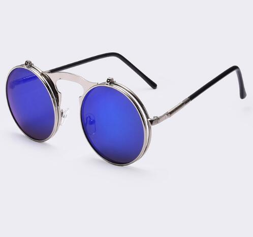 Round Designer Steam Punk Men Sunglasses