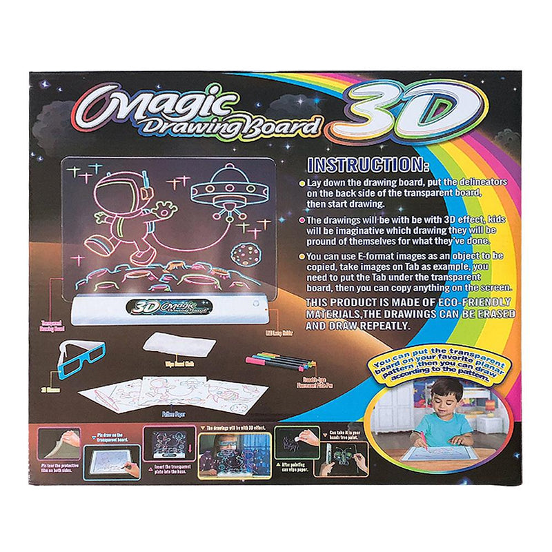 Magic Pad Deluxe Light Up LED 3D Drawing Tablet Writing Board Kids Toys Gifts 3D Illuminated Drawing Board Painting