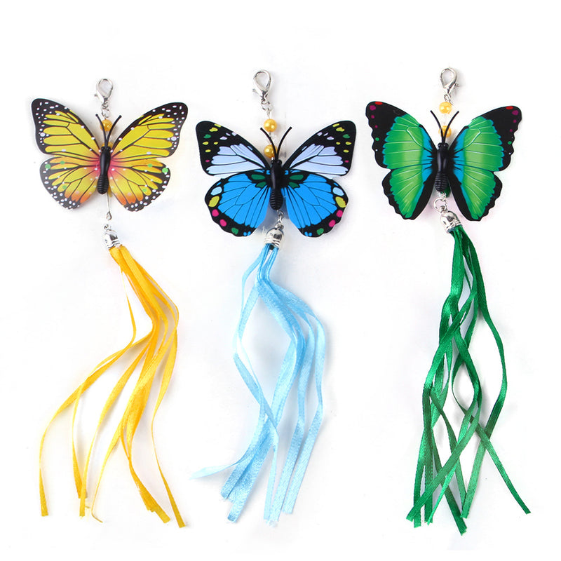 7 Pcs Cat Toy Set Fishing Rod Teasing Cat Stick Various Butterfly Dragonfly Toy Sets