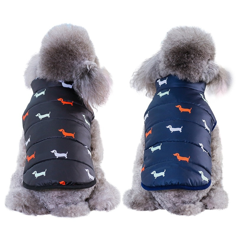 Pet Dog Down Jacket Vest Dog Clothes Autumn Winter Cotton Padded Coat For Dogs Clothes Puppy Thickened Stand Collar Down Jackets