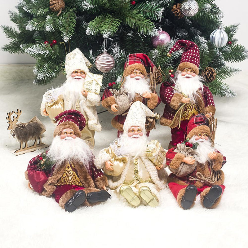 Merry Christmas Santa Claus Sitting Doll Fabric Christmas Doll Christmas Decoration Children Doll Kids Gift For House Ornament