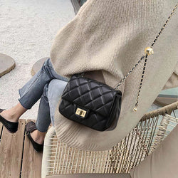 Small Golden Ball Bag Women's Summer New All-Match Rhombus Chain Bag Fashion Trend Texture Single Shoulder Messenger Bag