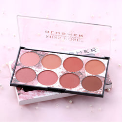 Miss Rose Eight Color Blush Palette Matte Long Lasting Sun Red Natural Skin Tone Nude Makeup Portable Blush Rouge Palette