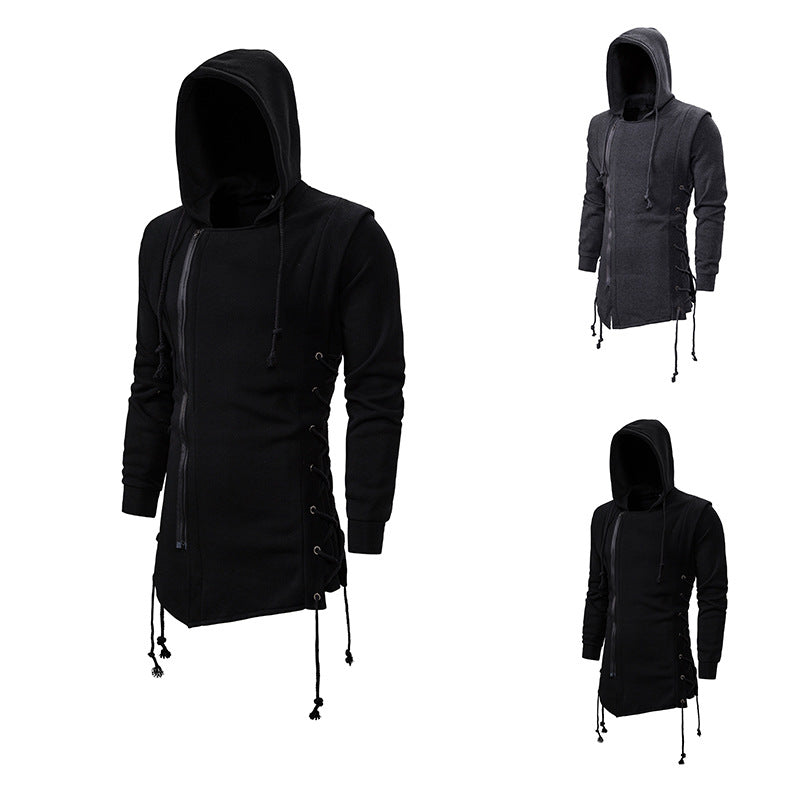 Trendy Men's Hoodie Dark Hooded Loose Coat