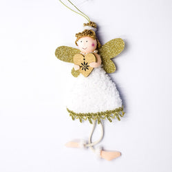 Cute Cartoon Angel Plush Doll Christmas Pendant Creative Christmas Tree Closet Hanging Ornaments Window Decoration Xmas Gift Toy