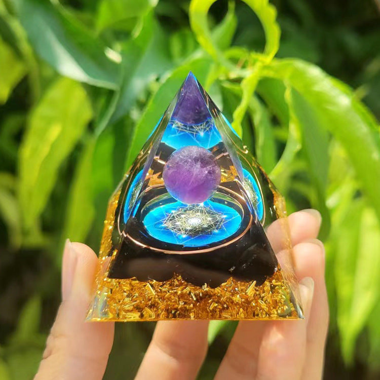 Crystal Ball Pyramid 5Cm 6Cm 8Cm 10Cm Crystal Crushed Stone Drop Glue Resin Home Handmade Decoration