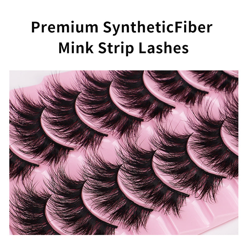 10 Pairs Of Messy Thick Imitation Mink Hair False Eyelashes 3D Stereo Realistic European And American Fried Hair False Eyelashes