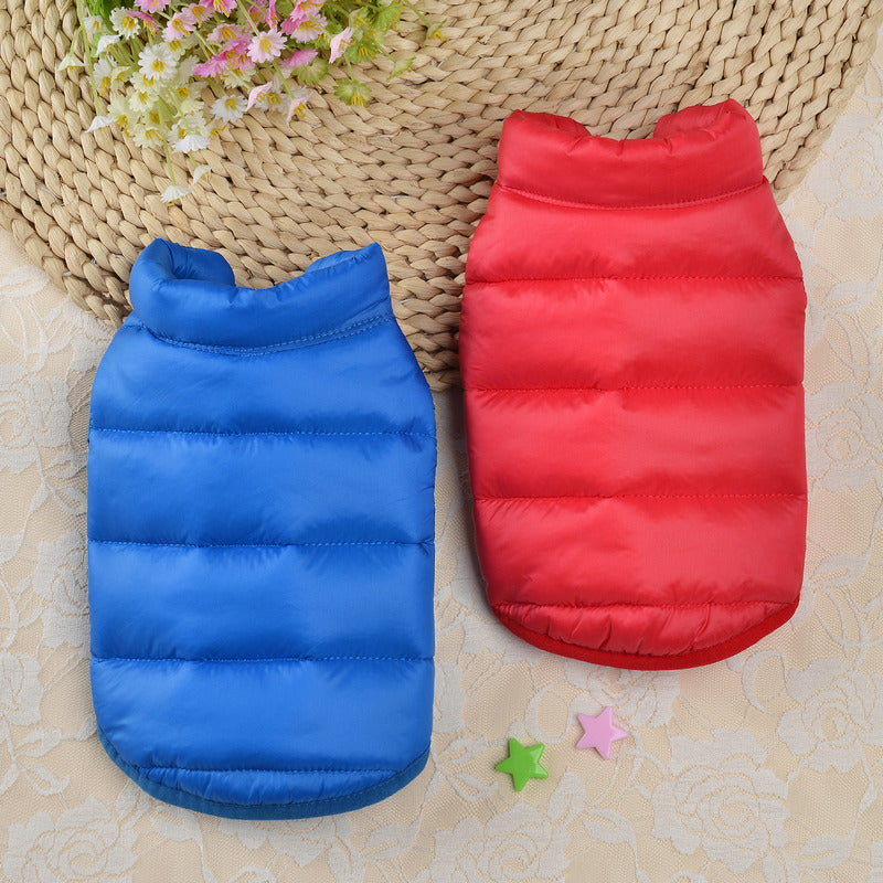 New Down Cotton Clothes Pet Dog Clothes Small Dog Teddy Autumn Autumn And Winter Clothes Cat Warm Cotton Clothes