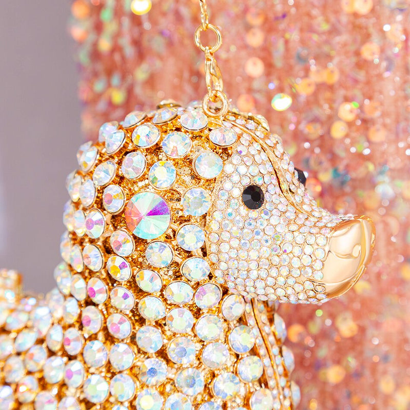 Dog Shaped Crystal Evening Clutch Bag Women Novelty Money Party Purses And Handbags With Diamonds Luxury Designer Wedding Bag