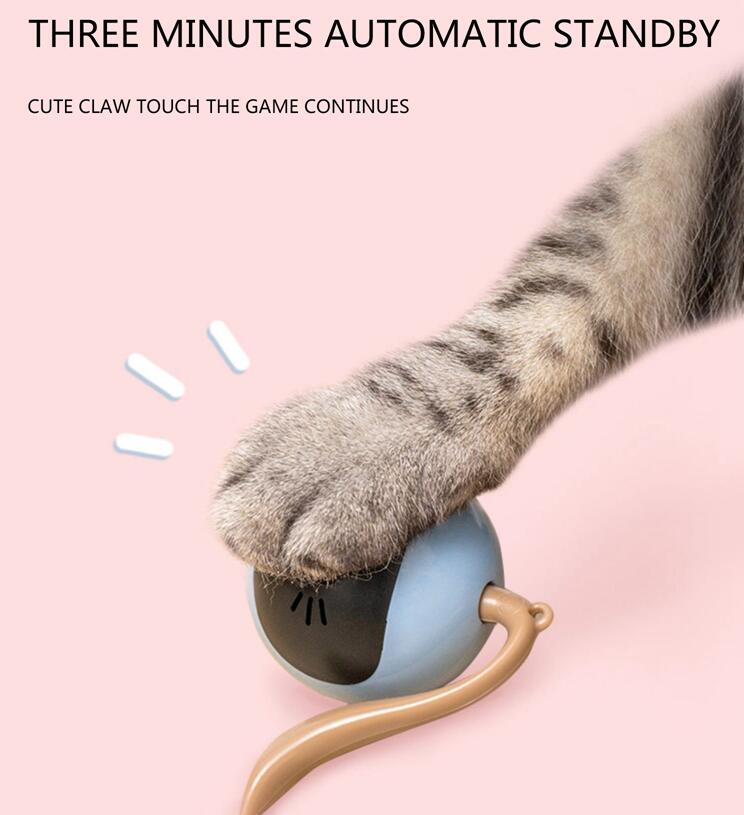 Fofos Two Lucky Raccoon Magic Ball Cat Toy Electric Intelligent Automatic Funny Cat Ball Relieve Boredom And Bite Led Light