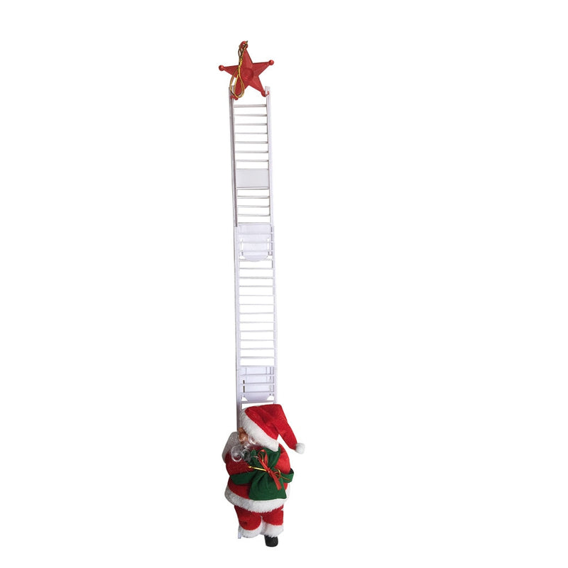 Electric Climbing Ladder Santa Claus Christmas Figurine Ornament  Xmas Party DIY Crafts Festival Navidad Gift