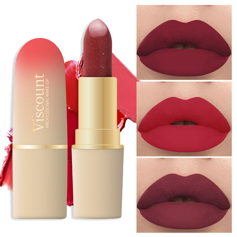 Waterproof And Durable Lipstick Velvet Fine Glitter Matte Lip And Cheek Dual-Use Lipstick