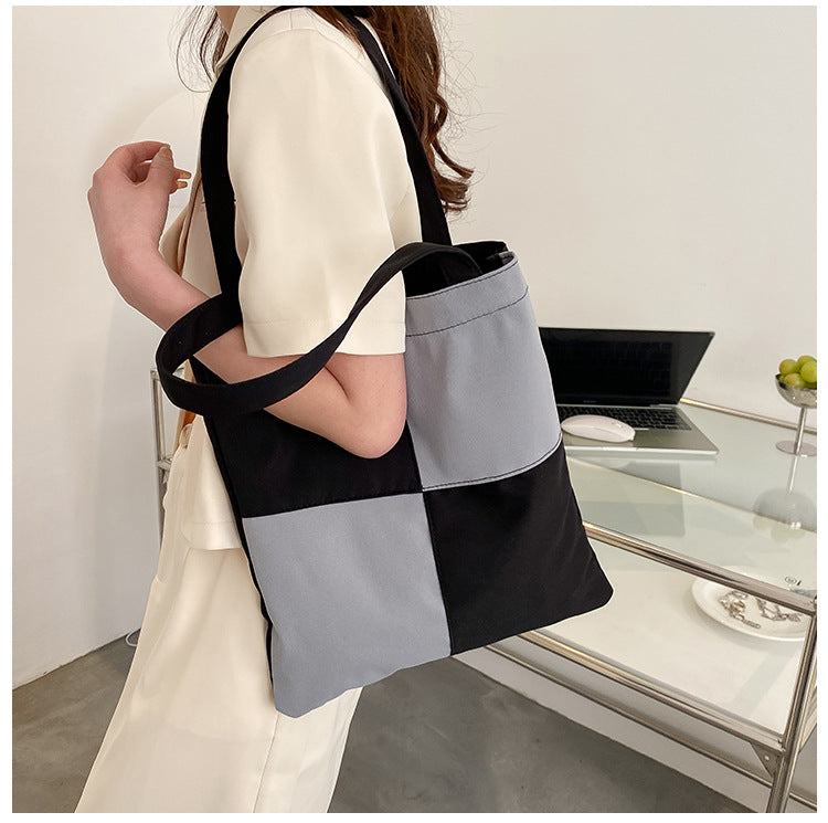 Student Class Large Capacity Tote Bag Korean Canvas Large Bag Female New Fashion All-Match Shoulder Bag Girl