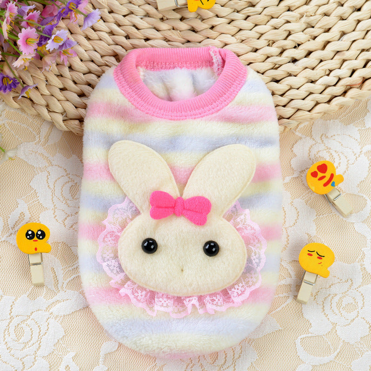 Flannel Milk Dog Clothes Small Dog Puppy Cat Dog Autumn And Winter Clothing Pet Rabbit Teacup Dog Warm Vest