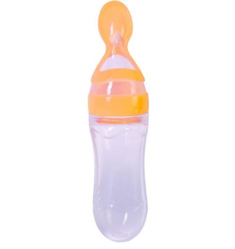 Newborn Baby Silicone Squeezing Feeding Bottle