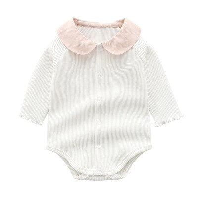 Children's Clothing Toddler Infant Baby Girl Rompers Newborn Clothes Korean Style Baby Girl Peter Pan Collar Jumpsuits Bodysuits