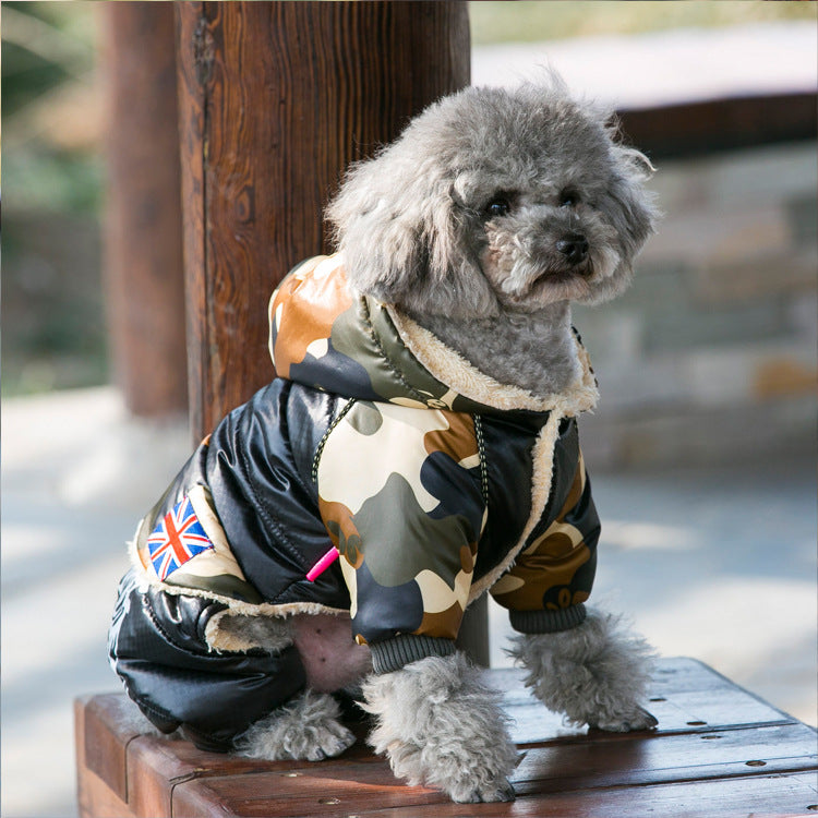 Pet Down Padded Jacket New Autumn and Winter Padded Jacket Waterproof Thickened Dog Clothes Teddy Dog Clothing