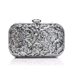 Luxury women evening bags hollow out style diamonds metal clutch purse wedding bridal small handbags for party bags