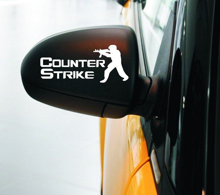 Espelho Retrovisor Do Carro Adesivo CS Counter Striker Corpo Etiqueta Do Carro Adesivo PVC Etiqueta Auto Corpo Preto Branco