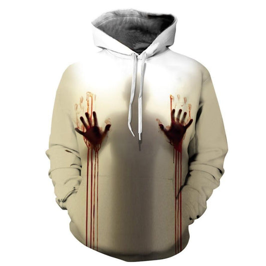 Women Men Halloween Ghost 3D Printing Long Sleeve Hooded Sweatshirts