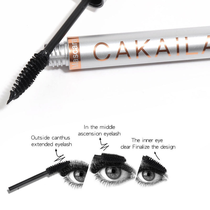 CAKAILA  Makeup thick and long mascara silver tube waterproof long lasting non-smudge false mascara