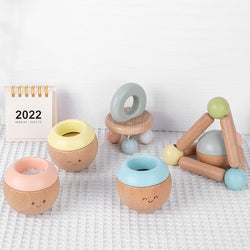 Wooden Toys Sensory Touch Toys Soothe Baby Early Education Puzzle Exercise Grasping Perception Touch Parent-Child Toys