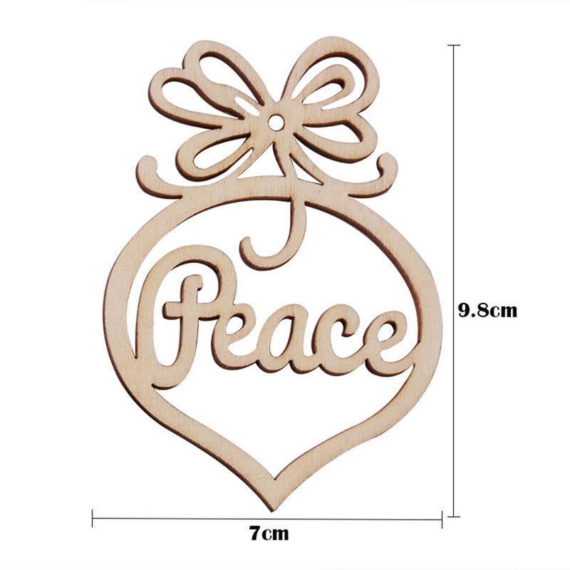 6Pc Merry Christmas Decorations For Home Wooden Hollow Ornament Christmas Tree Hanging Pendant Decoration Xmas Decor #WO