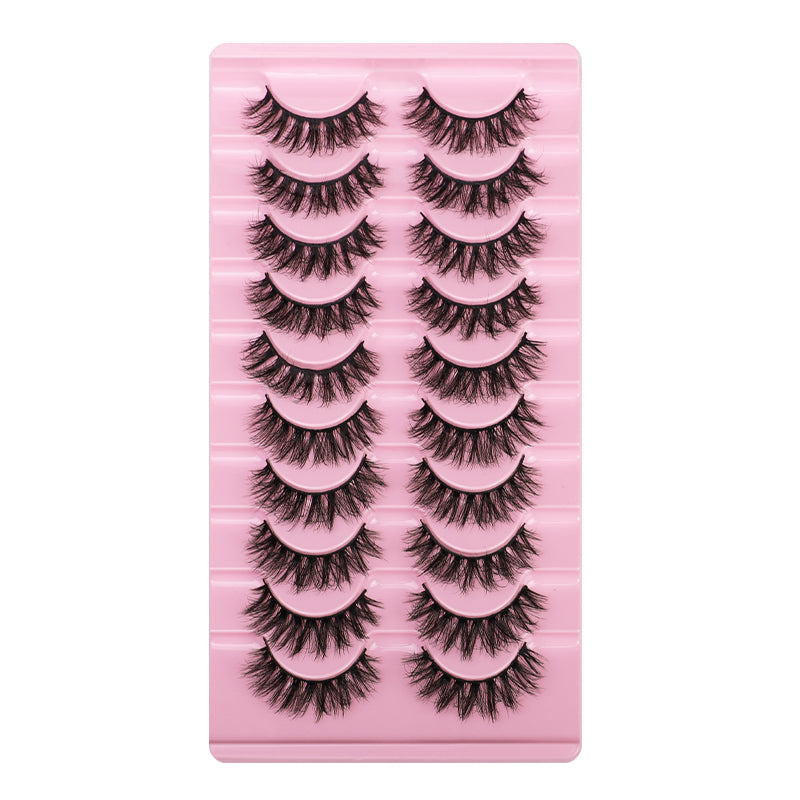 10 Pairs Of Messy Thick Imitation Mink Hair False Eyelashes 3D Stereo Realistic European And American Fried Hair False Eyelashes eprolo