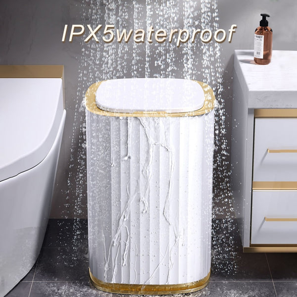 Waterproof Smart Sensor Garbage Bin with Automatic Lid for Kitchen, Bathroom and Toilet
