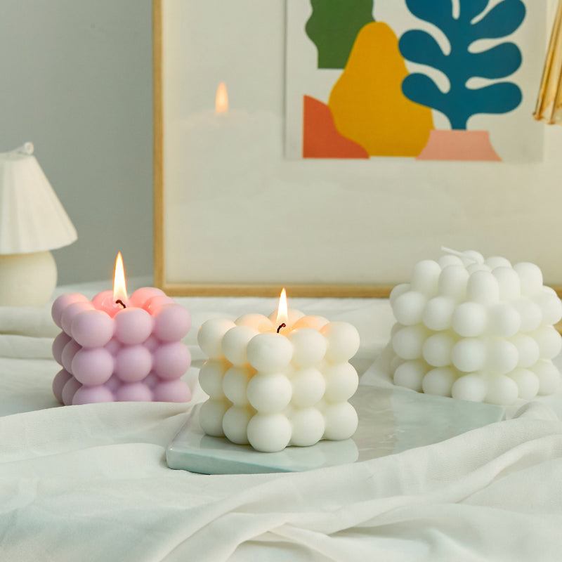 Small Bubble Cube Candle