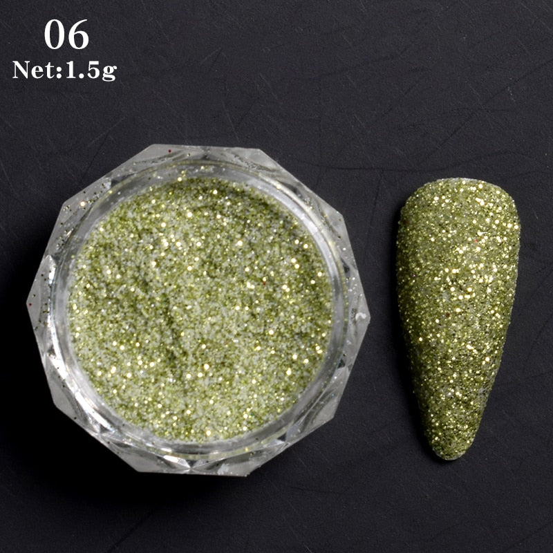 1 Box Hot Sale Holographics Nail Powders Laser Shiny Nail Glitters Dust Decorations For Nail Art Chrome Pigment DIY Accessories