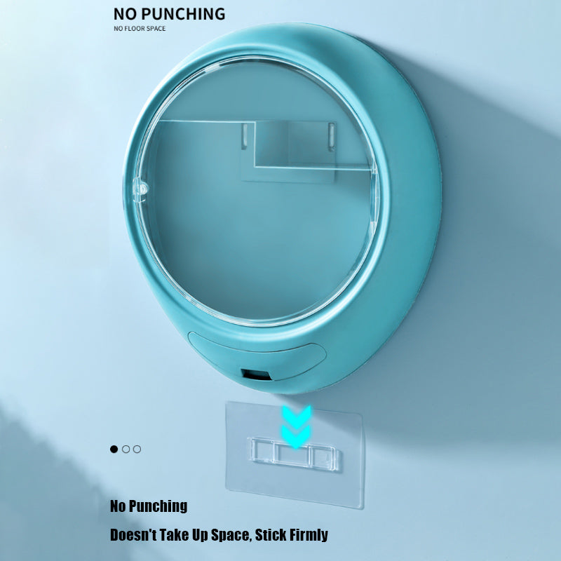 Bathroom Wall-mounted Makeup Organizer Punch-free Large Capacity Jewelry Cosmetic Storage Box Women Skin Care Beauty Rack