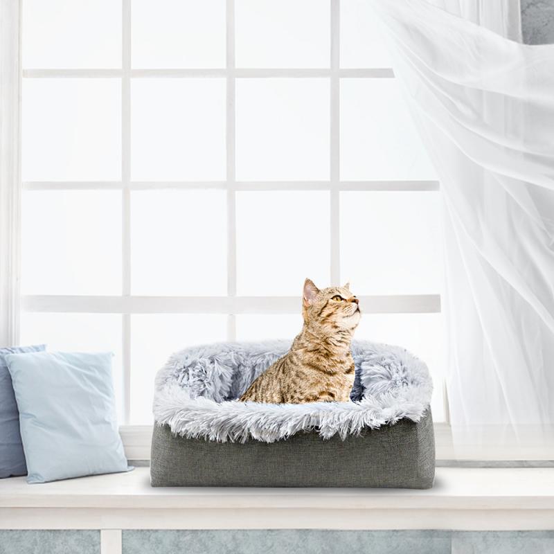 Plush Cat Bed House Cat Mat Net Red Cat Litter Plush Two-in-one Pet Mat Cat  Cat Winter Warm Dog House Sleeping
