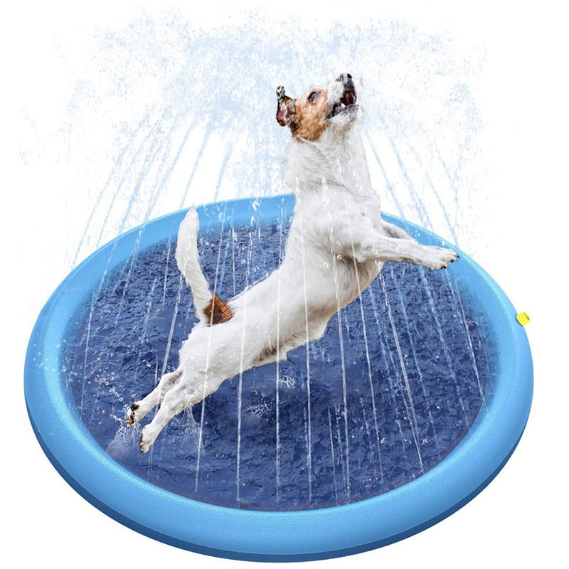 Foldable splash pad for dog pool
