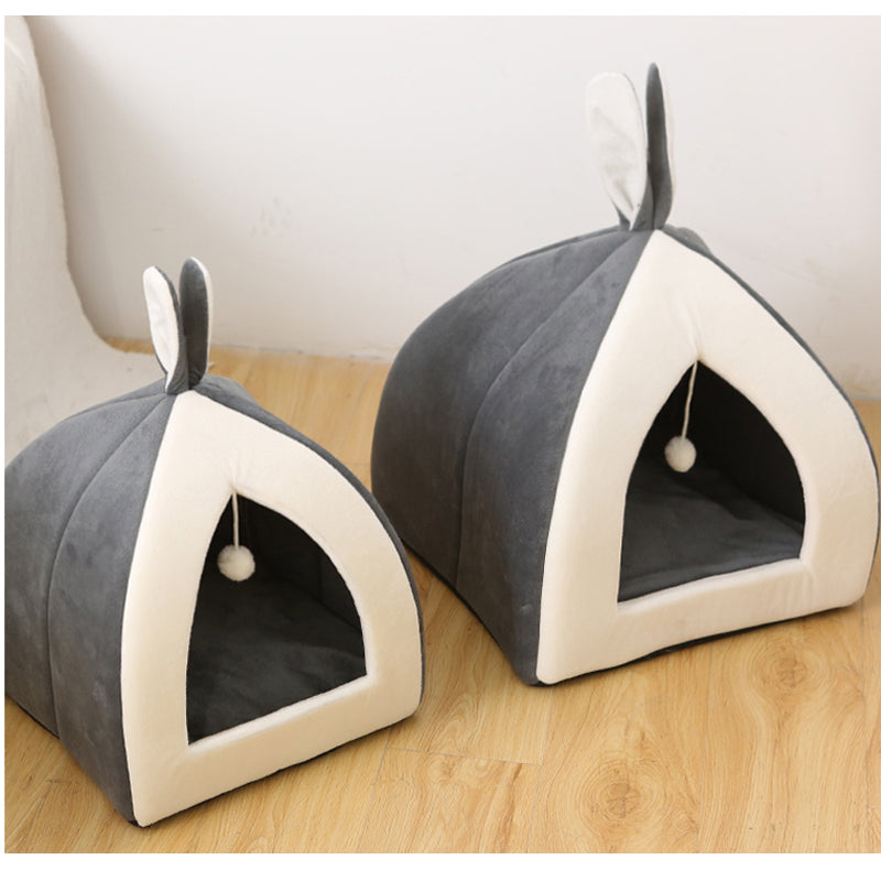 Pet Cat House Bed Indoor Kitten mat Warm Small for cats Dogs Nest Collapsible Cat Cave Cute Sleeping Mats Winter Products