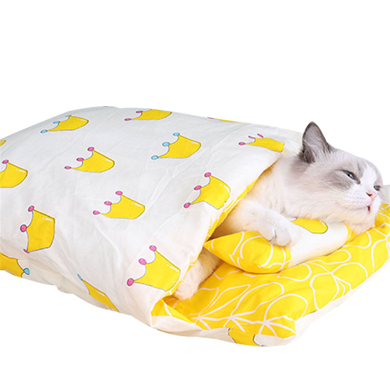 Newest Warm Cat Sleeping Bag Removable Cat Bed Winter Warm Cat House Small Pet Bed