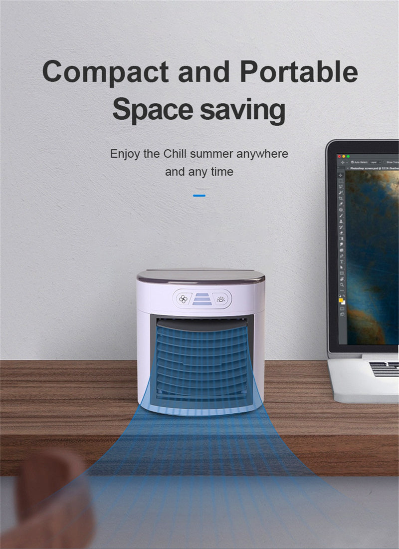 Portable Air Conditioner Usb Desktop Air Conditioning Usb Convenient Air Cooler Fan Digital Humidifier Mini Air Cooling Fan