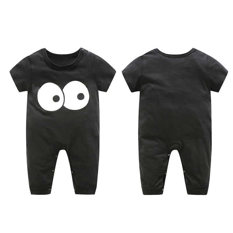 Baby Clothes Cotton Long Pants Crawling Clothes Short Sleeves Cool Boy Romper For Newborns