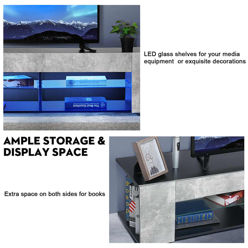 Modern RGB LED TV Stands With Cabinet Storage Organizer
