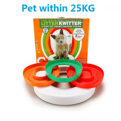 Cat Toilet Training Kit Plastic Pet Litter Box Tray Set Professional Puppy Cat Cleaning Trainer Cat Training Human Toilet Seat