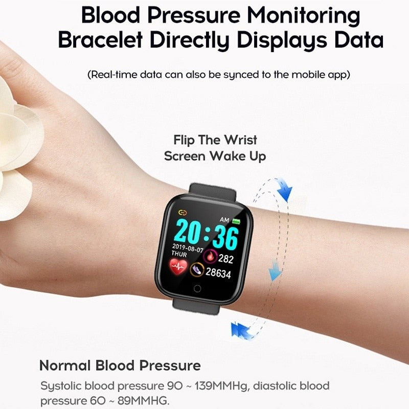 D20 PRO Y68 Smart Watch Men Wristwatches Water Proof Electronic Clock Fitness Monitor Men Reloj inteligente Women Smartwatch