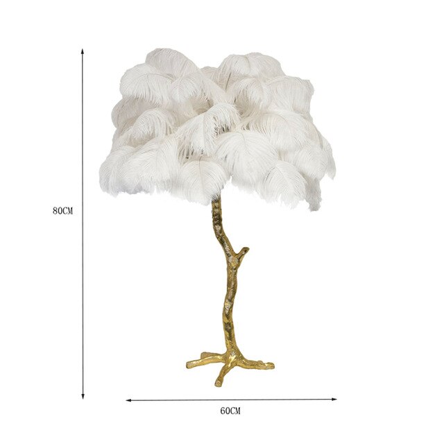 Modern Luxury Ostrich Feather LED Floor Lamp