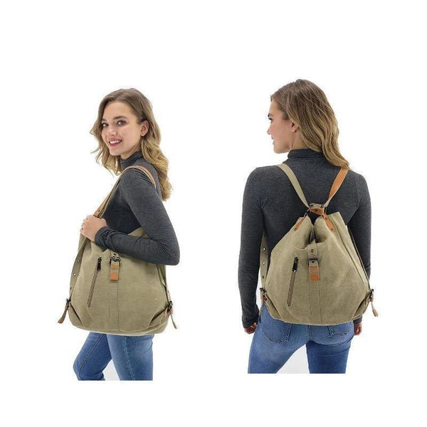 Canvas Women Shoulder Bags High Quality Multifunction Women Back Pack For Students School Travel Bags Large Capacity