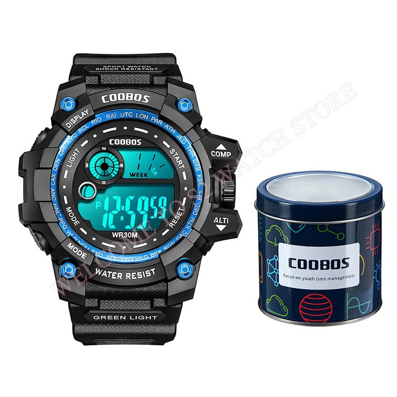 Cool Luminous Men Sport Watch High-end Silicone Strap Military Wrist Watch Led Calendar Waterproof Digital Watch reloj de hombre