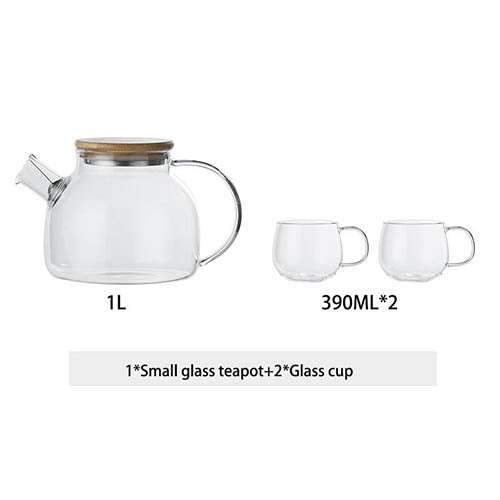 1L/1.8L Borosilicate Glass Teapot Set