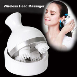 Waterproof Electric Head Massage Wireless Scalp Massager Prevent Hair Loss Body Deep Tissue Kneading