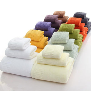 Cotton Thicken bath towel set hand towel face towel and bath towels