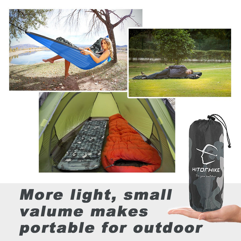 Ultralight Easy Portable Inflatable Camping Mattress With Pillow For Hiking Trekking And Outdoor Sleeping