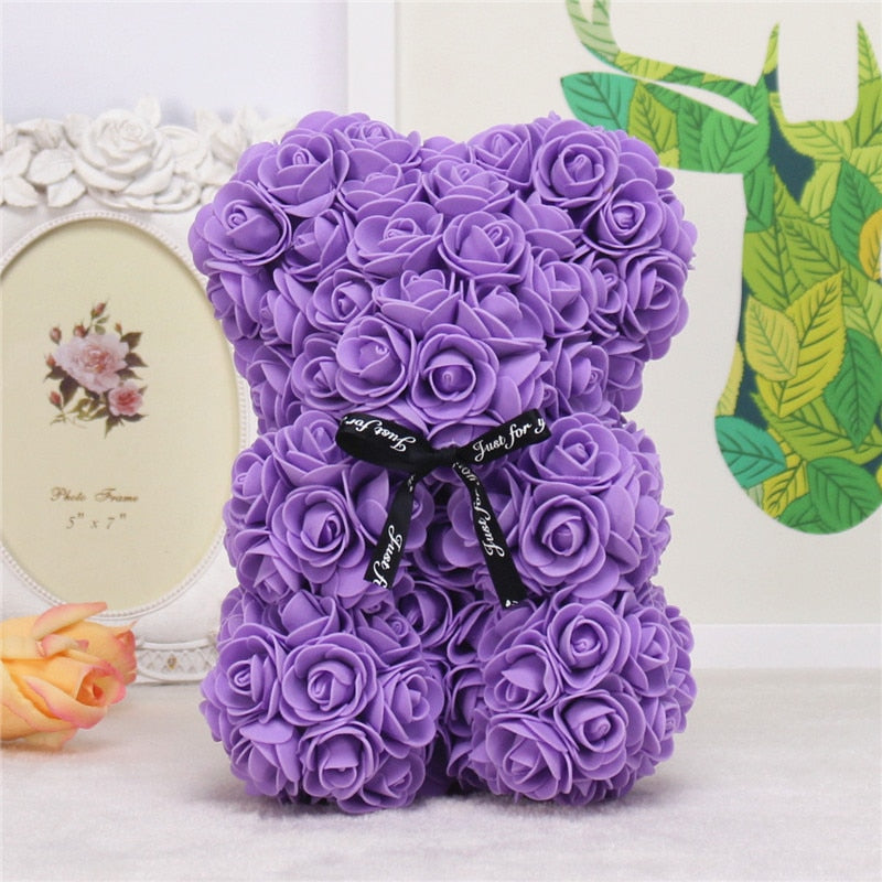 Hand Crafted Rose Bear